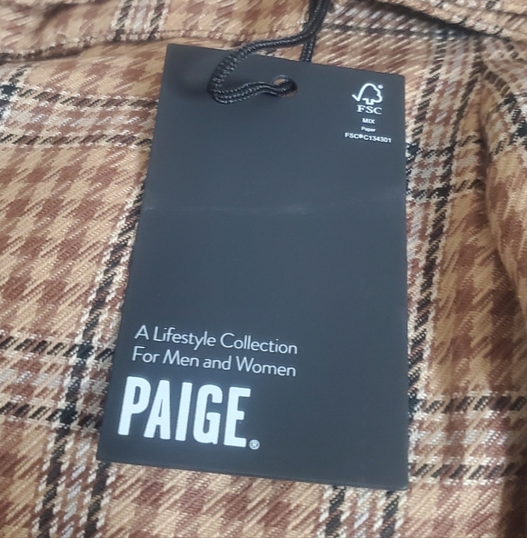 $249 PAIGE Avedon Plaid Wide Leg Trousers in Bronze Dust Multi - Picture 9 of 12